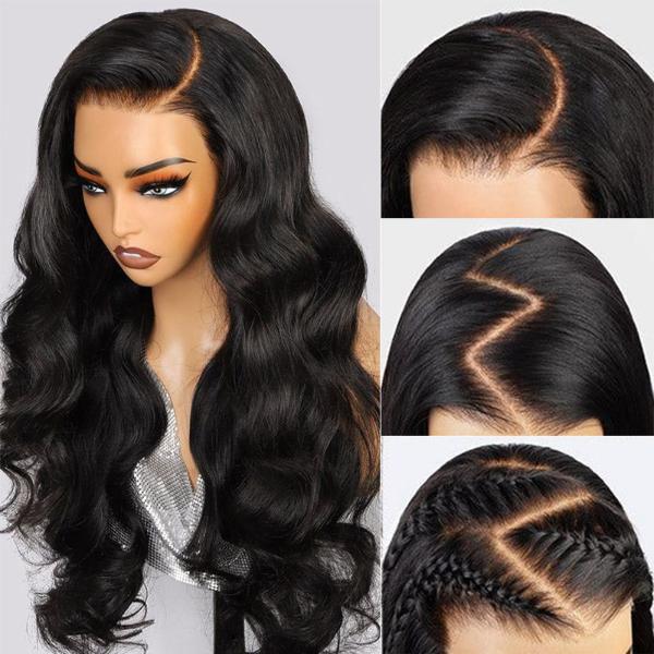 Body Wave 13x6 Lace Front Wig Skin Melt HD Lace Wigs Brazilian Human Virgin Hair Natural Black
