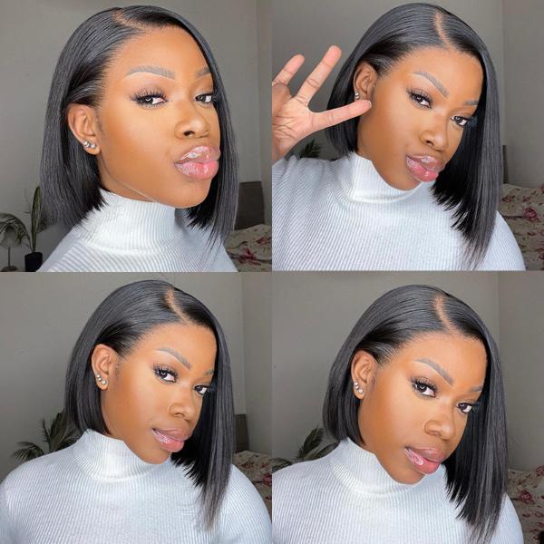 Bob Hair Wigs Straight 13*4 Lace Front Wigs 100% Human Virgin Hair Wigs