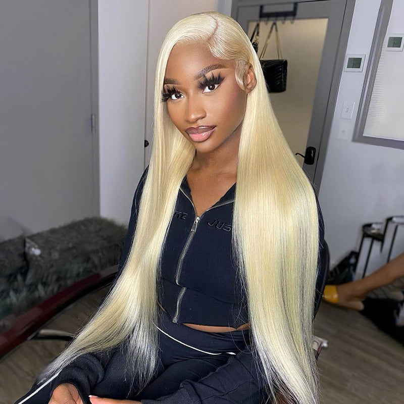 #613 Blonde Straight Lace Wigs Human Virgin Hair Wigs