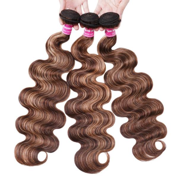 3 Bundles with Lace Closure Ombre Honey Blonde Highlight Color